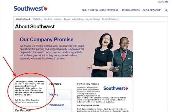 サウスウエスト航空HP