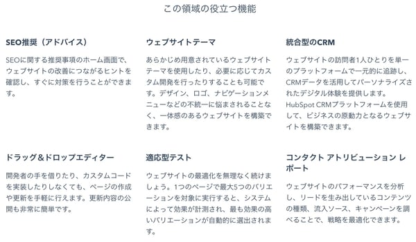 「CMS Hub」の機能