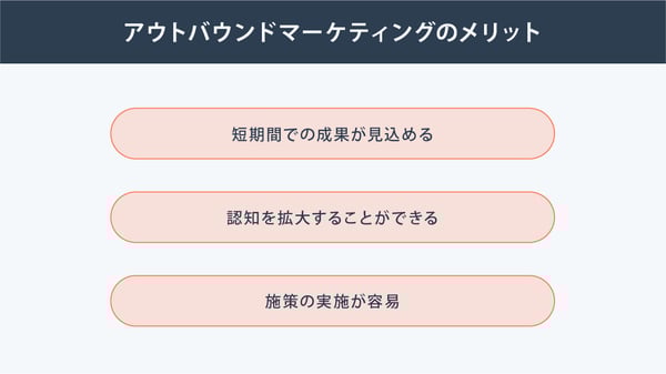 アウトバウンドマーケティングのメリット