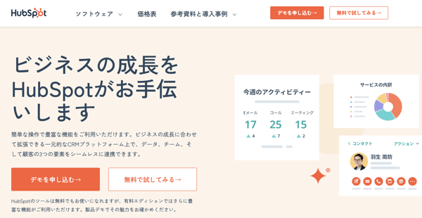 カスタマーサクセスオペレーション(CS Ops)ツール例「HubSpot」