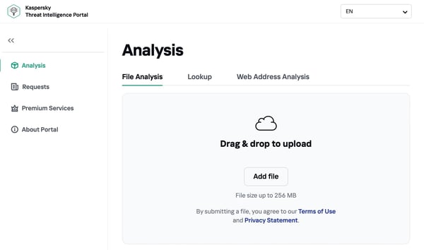 カスペルスキー Threat Intelligence Portal