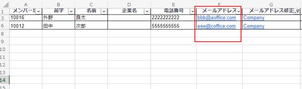 メルアドから企業名を抽出