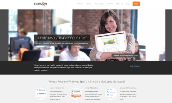 HubSpotのウェブサイト