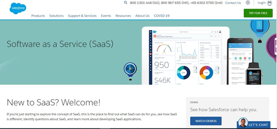 Salesforce.comのトップページ