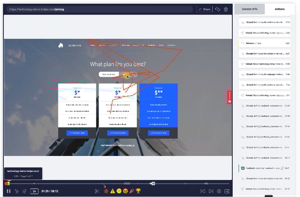 Hotjarのビジターレコーディング機能の使用例