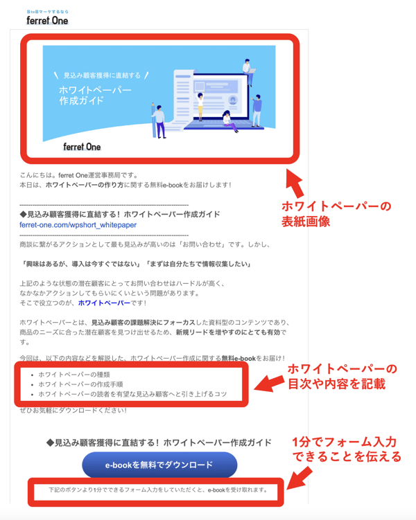 ferret Oneのメルマガ例