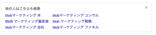 検索サジェッションの結果