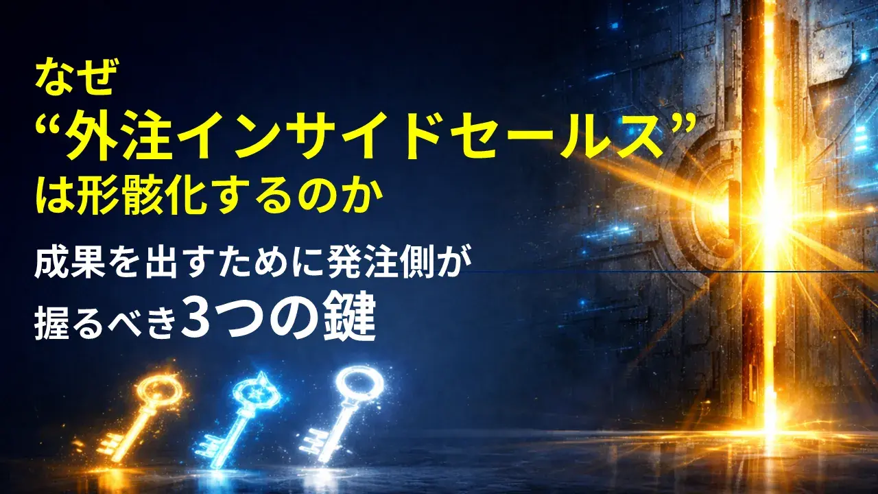 なぜ“外注インサイドセールス”は形骸化するのか 　― 成果を出すために発注側が握るべき3つの鍵